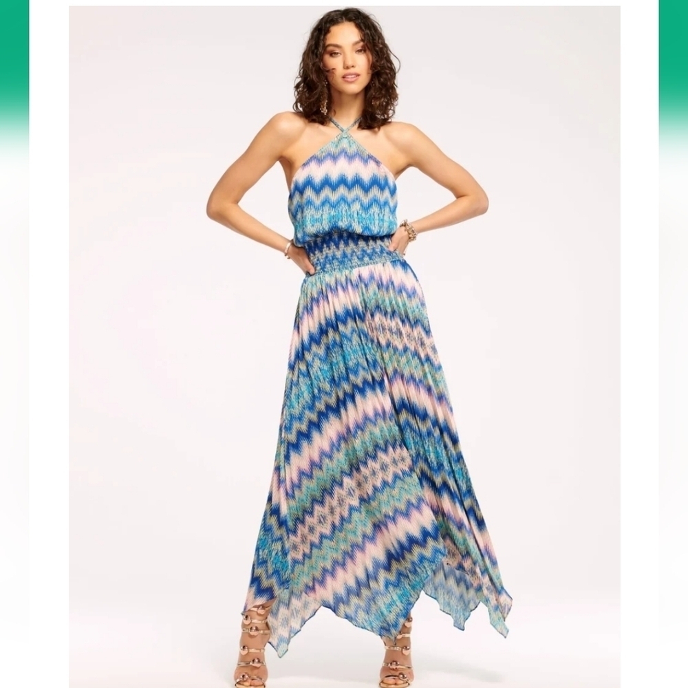 Ramy Brook NWTs Giana Halter Maxi Dress - Retro Chevron